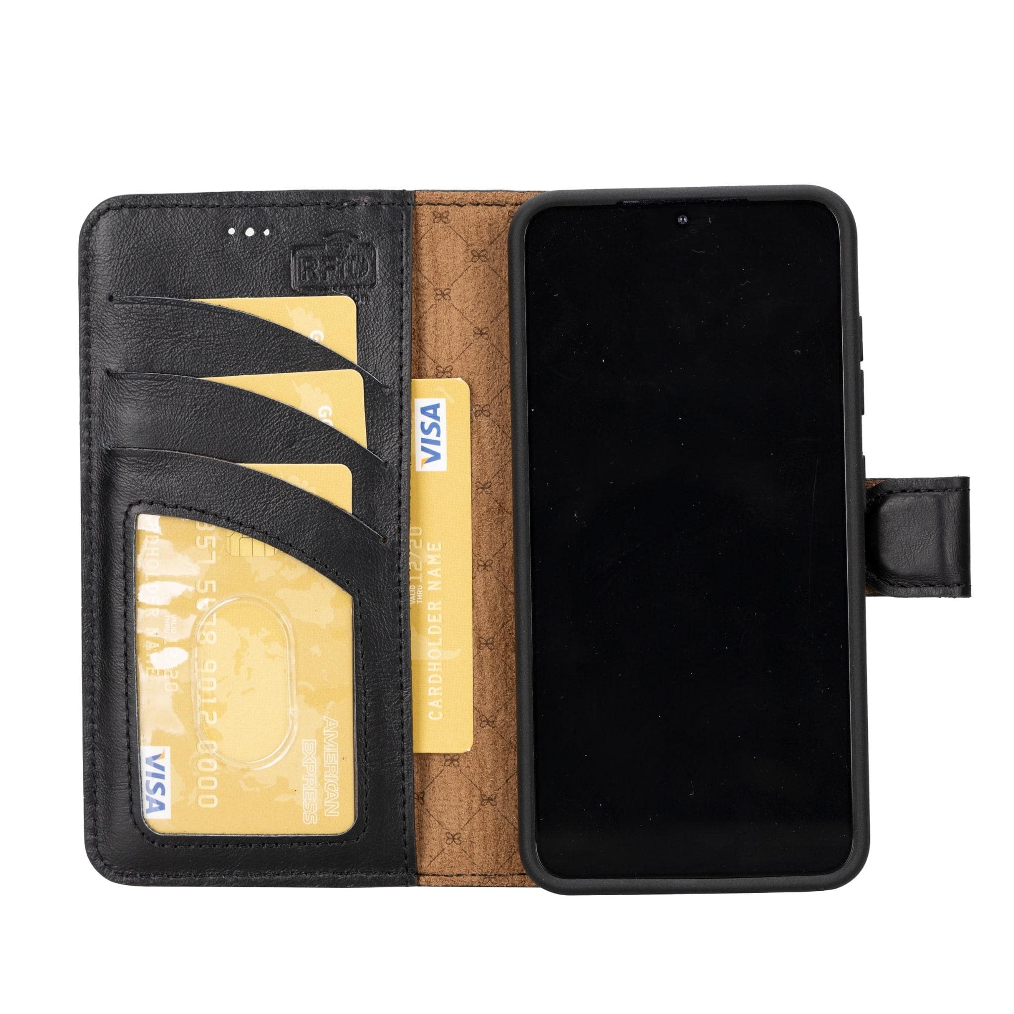 Magic Samsung Galaxy S23 Plus Detachable Genuine Leather Wallet Case