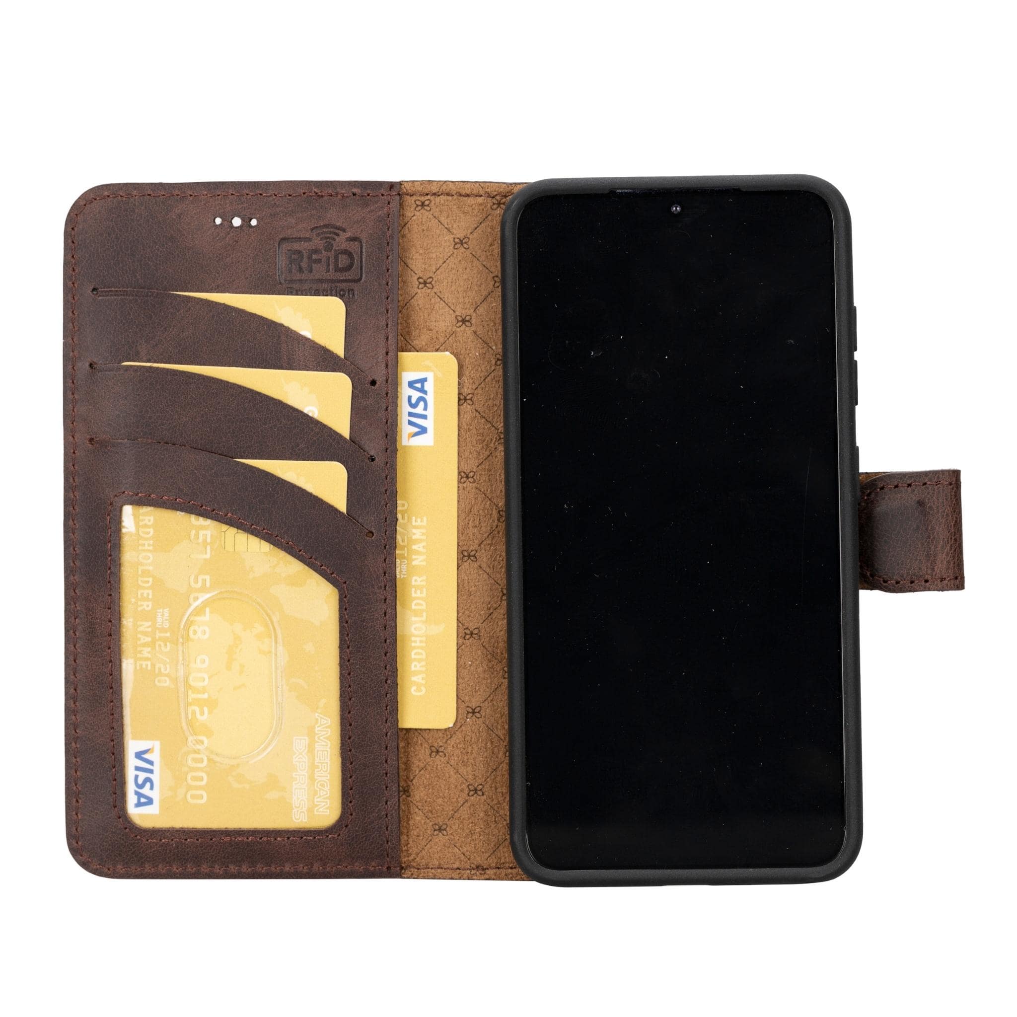 Magic Samsung Galaxy S23 Plus Detachable Genuine Leather Wallet Case
