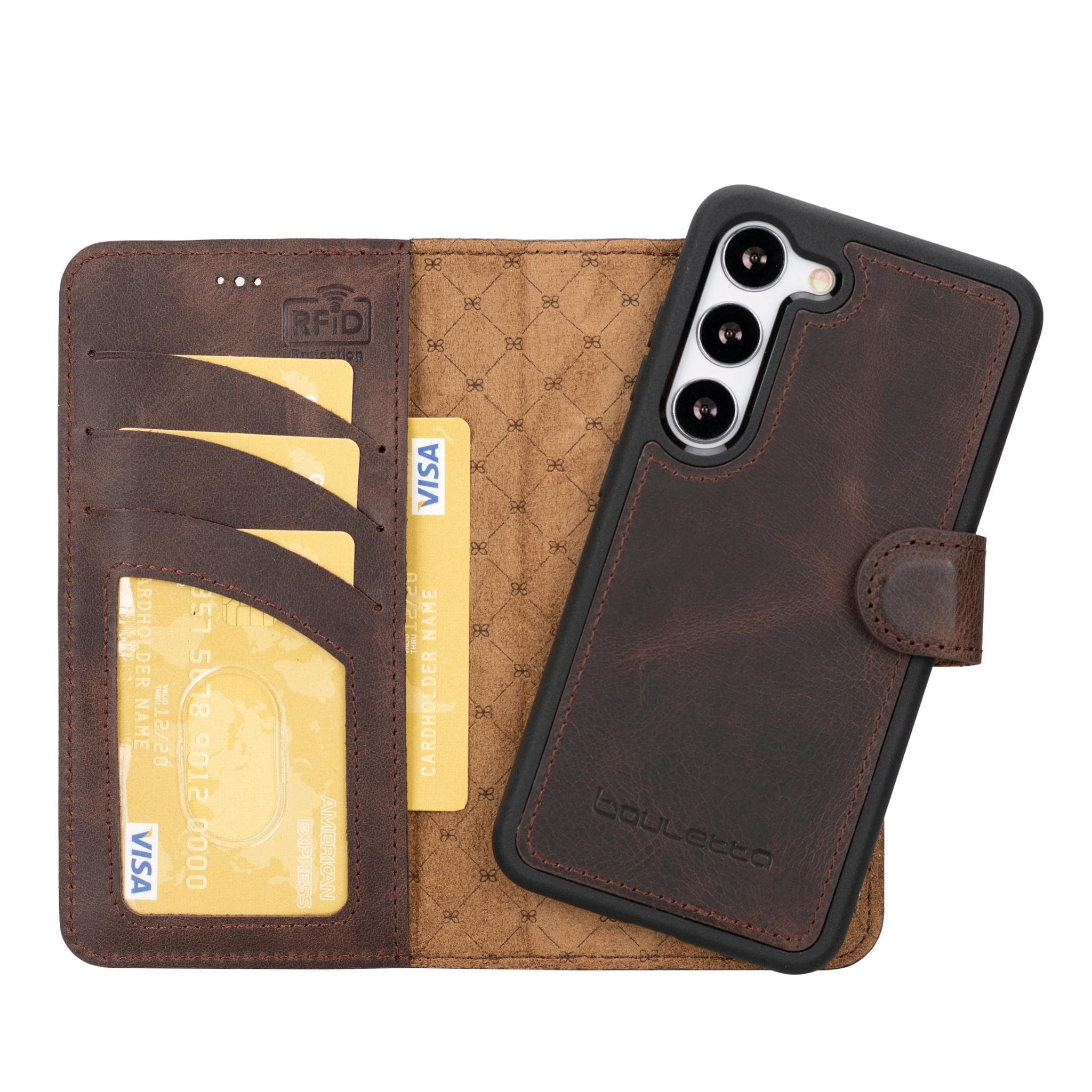 Magic Samsung Galaxy S23 Plus Detachable Genuine Leather Wallet Case