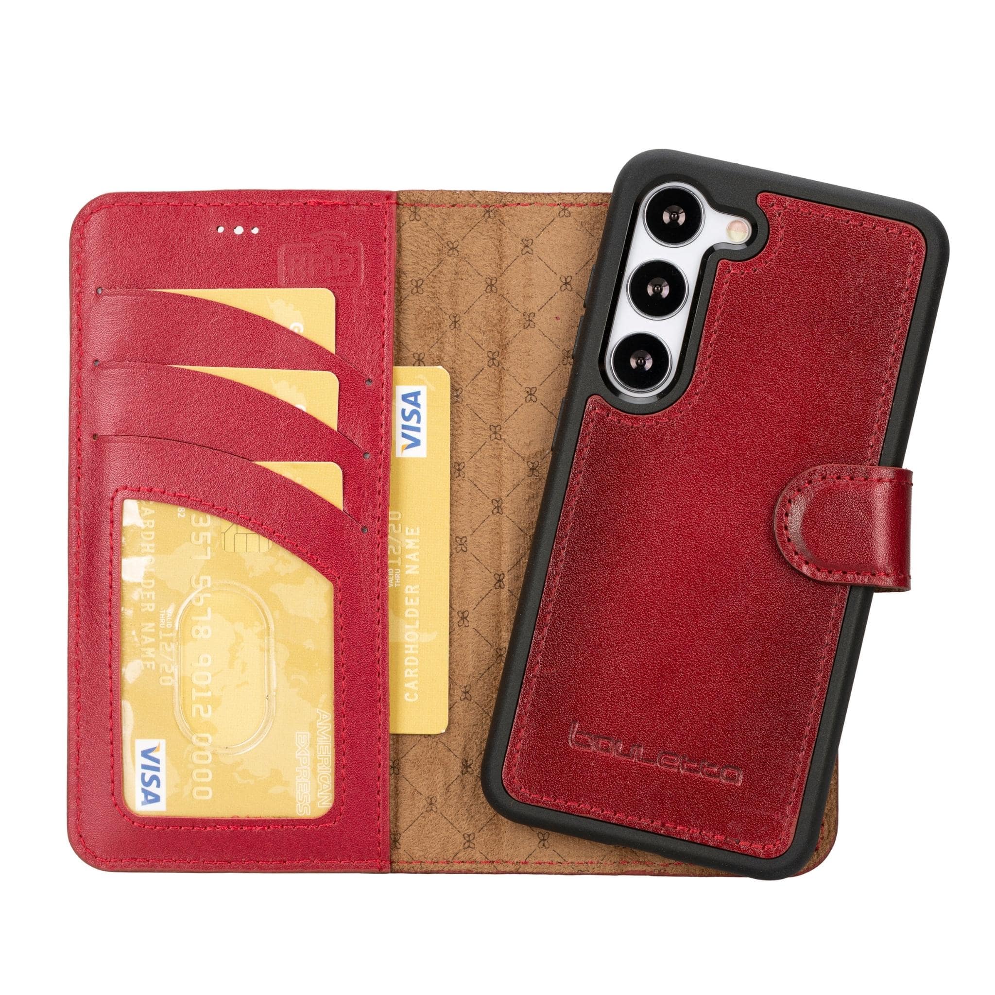 Magic Samsung Galaxy S23 Plus Detachable Genuine Leather Wallet Case