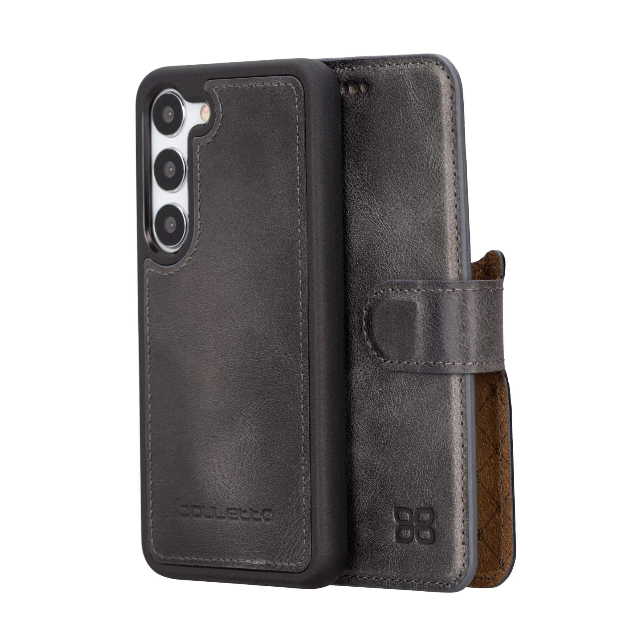 Magic Samsung Galaxy S23 Plus Detachable Genuine Leather Wallet Case