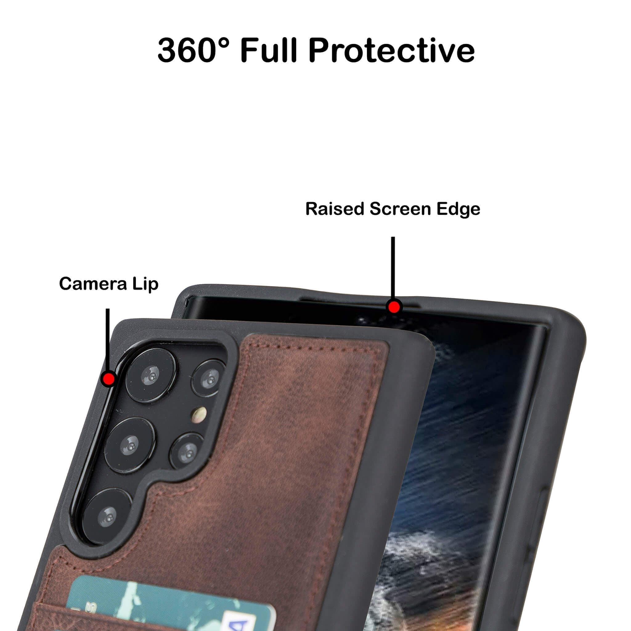 Flex Cover Genuine Leather Samsung Galaxy S24 Plus Case with Card Holder