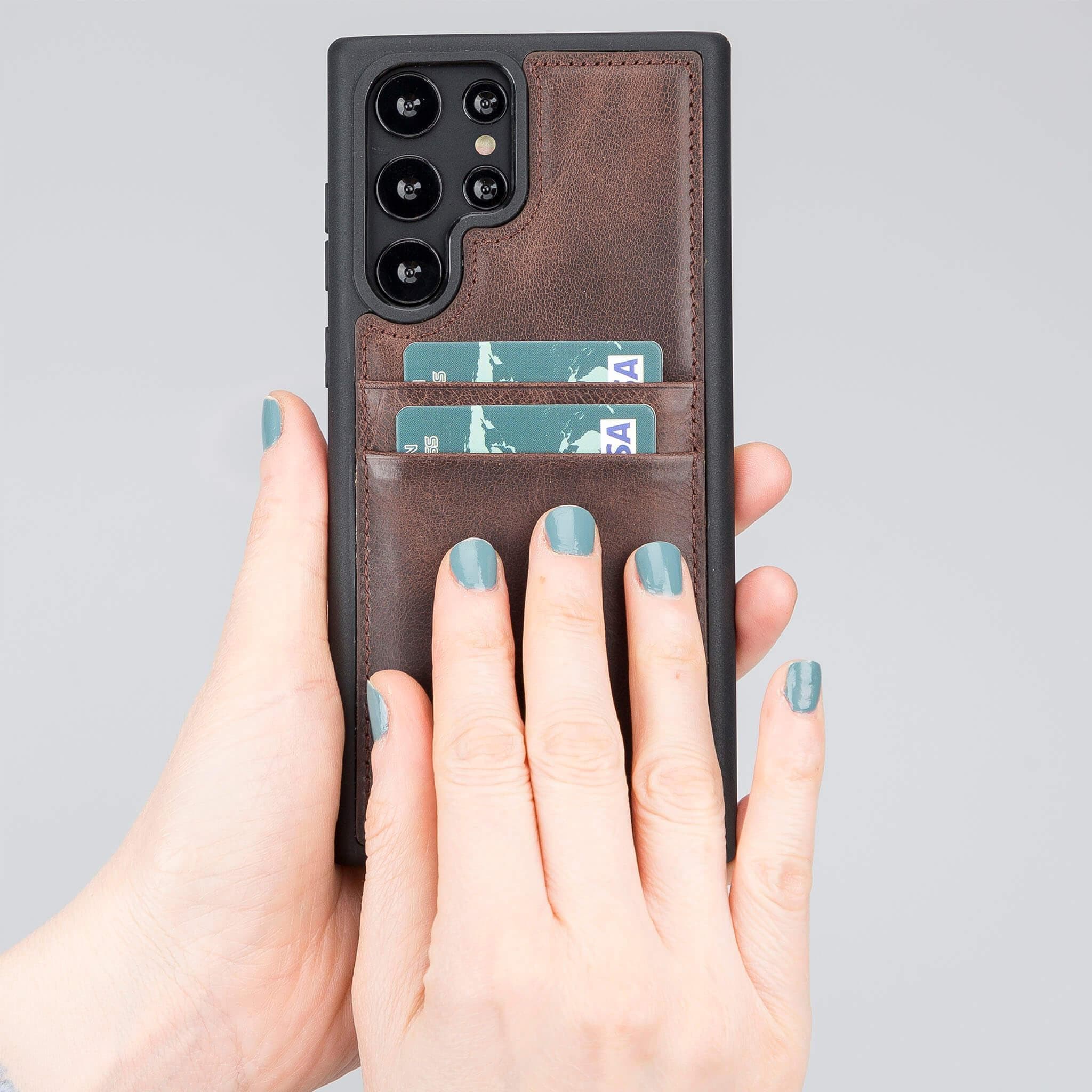 Flex Cover Genuine Leather Samsung Galaxy S24 Case with Card Holder