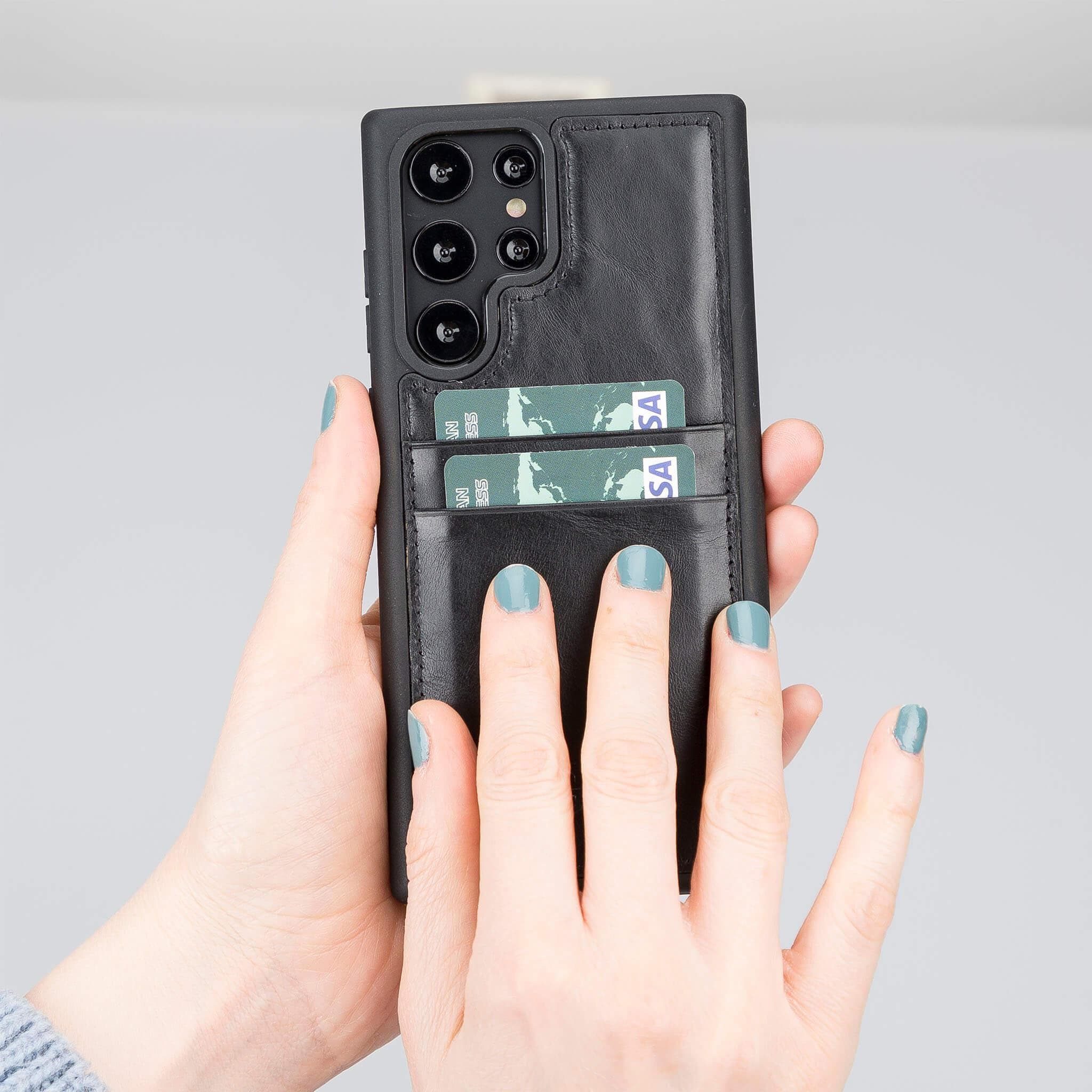 Flex Cover Genuine Leather Samsung Galaxy S24 Case with Card Holder