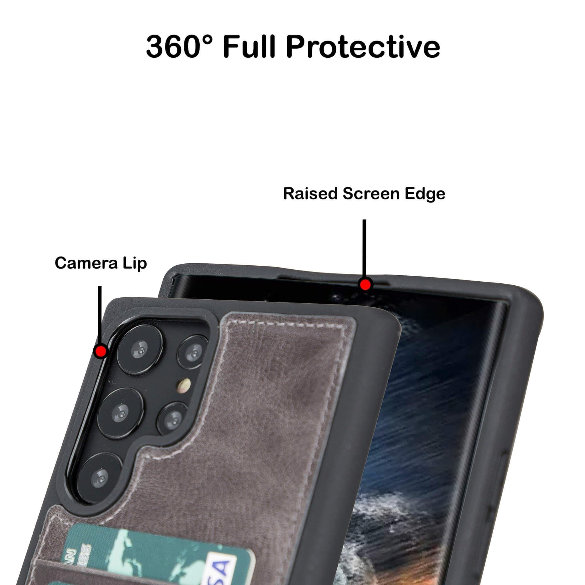 Flex Cover Genuine Leather Samsung Galaxy S24 Case with Card Holder