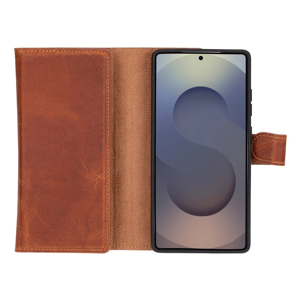 Santa Samsung Galaxy S25 Ultra Genuine Leather Detachable Wallet Case