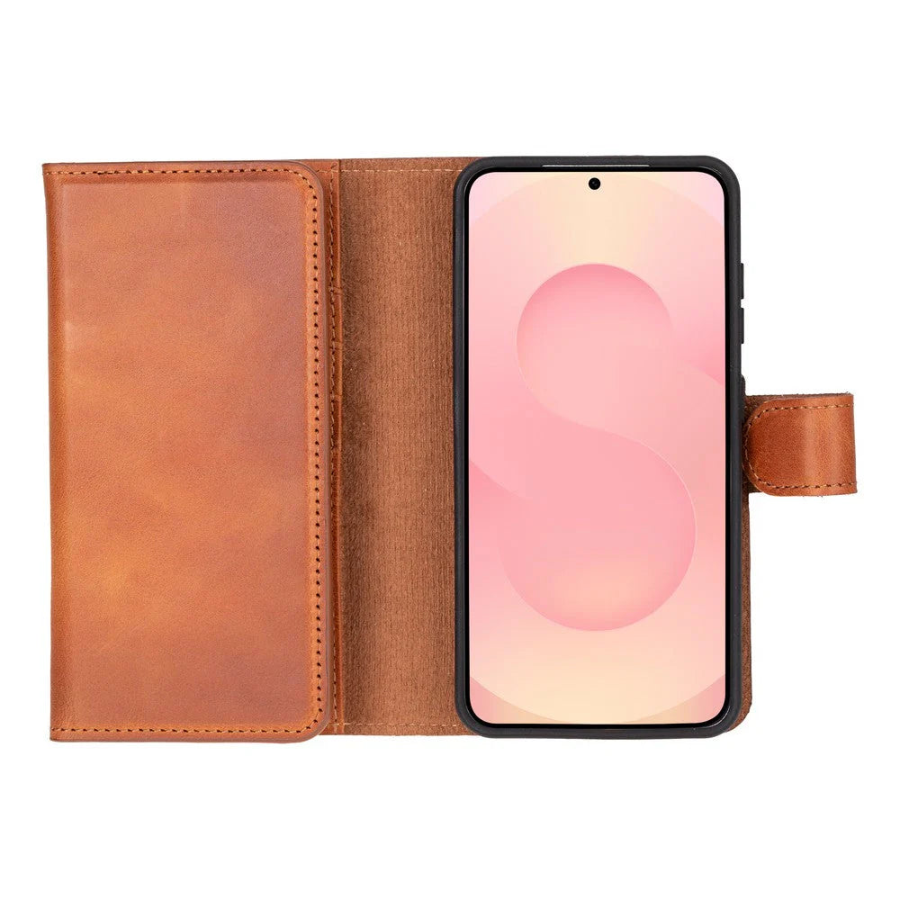 Santa Samsung Galaxy S25 Genuine Leather Detachable Wallet Case