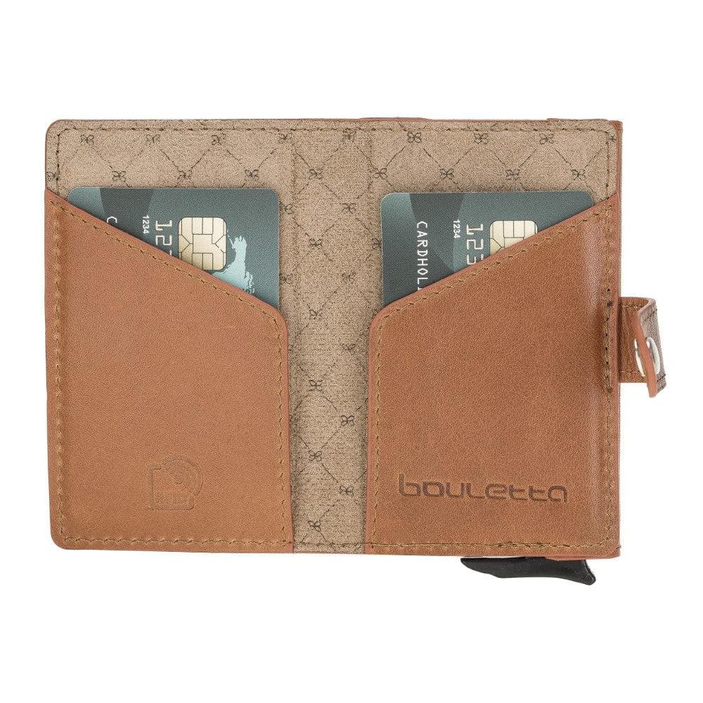 Terry Genuine Leather Mechanical Card Holder with Coin Purse