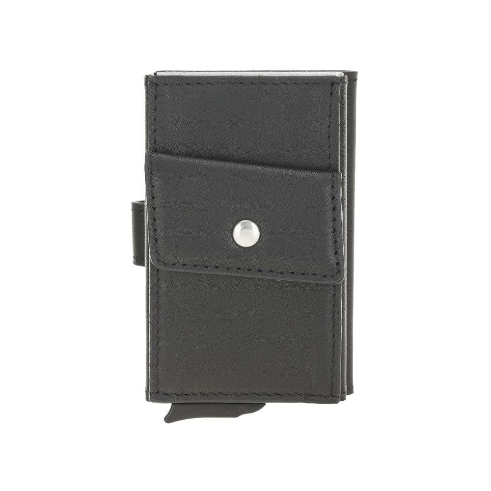 Terry Genuine Leather Mechanical Card Holder with Coin Purse