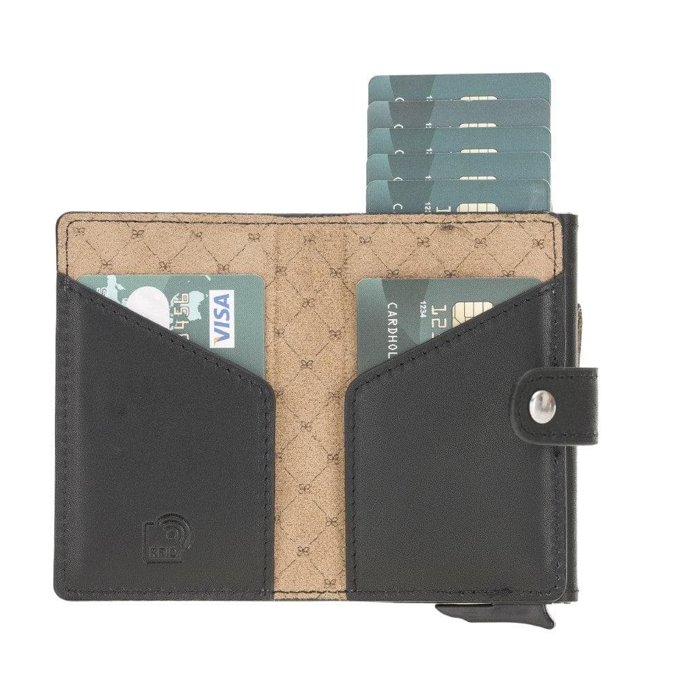 Terry Genuine Leather Mechanical Card Holder with Coin Purse