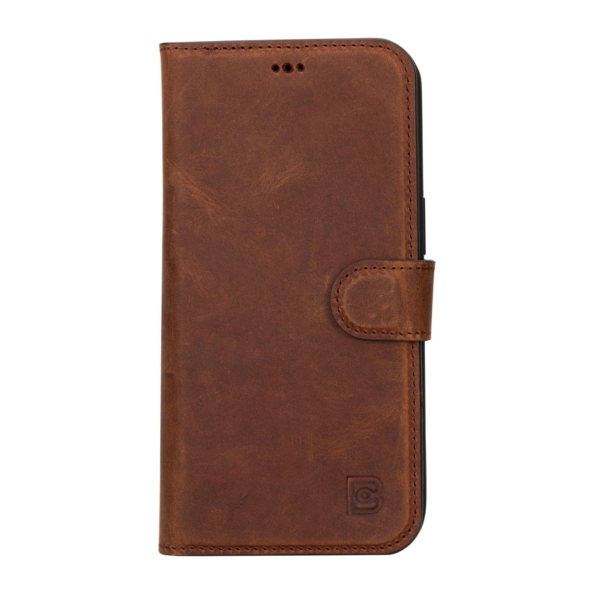 Magic iPhone 15 Detachable Genuine Leather Wallet Case