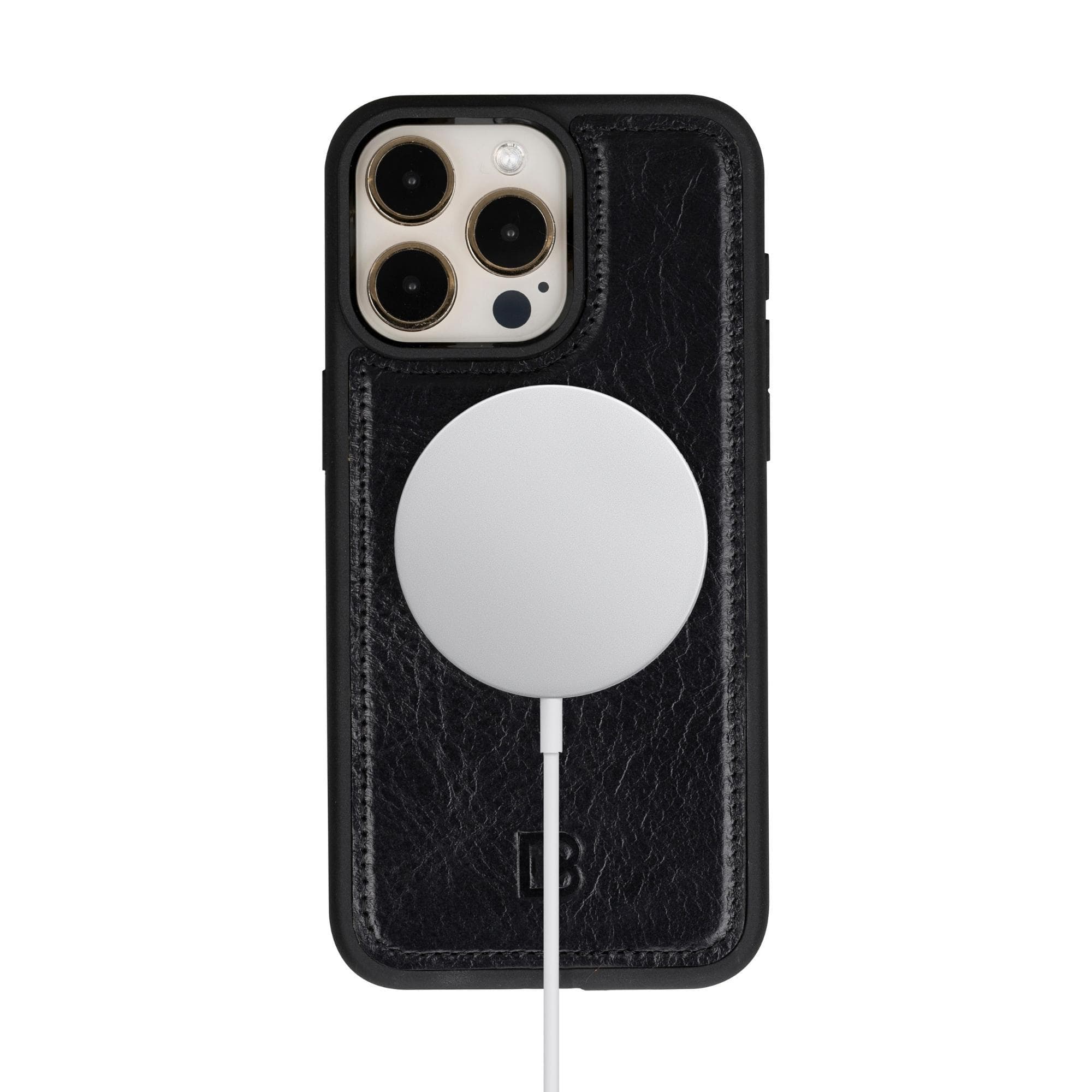 Magic iPhone 15 Detachable Genuine Leather Wallet Case