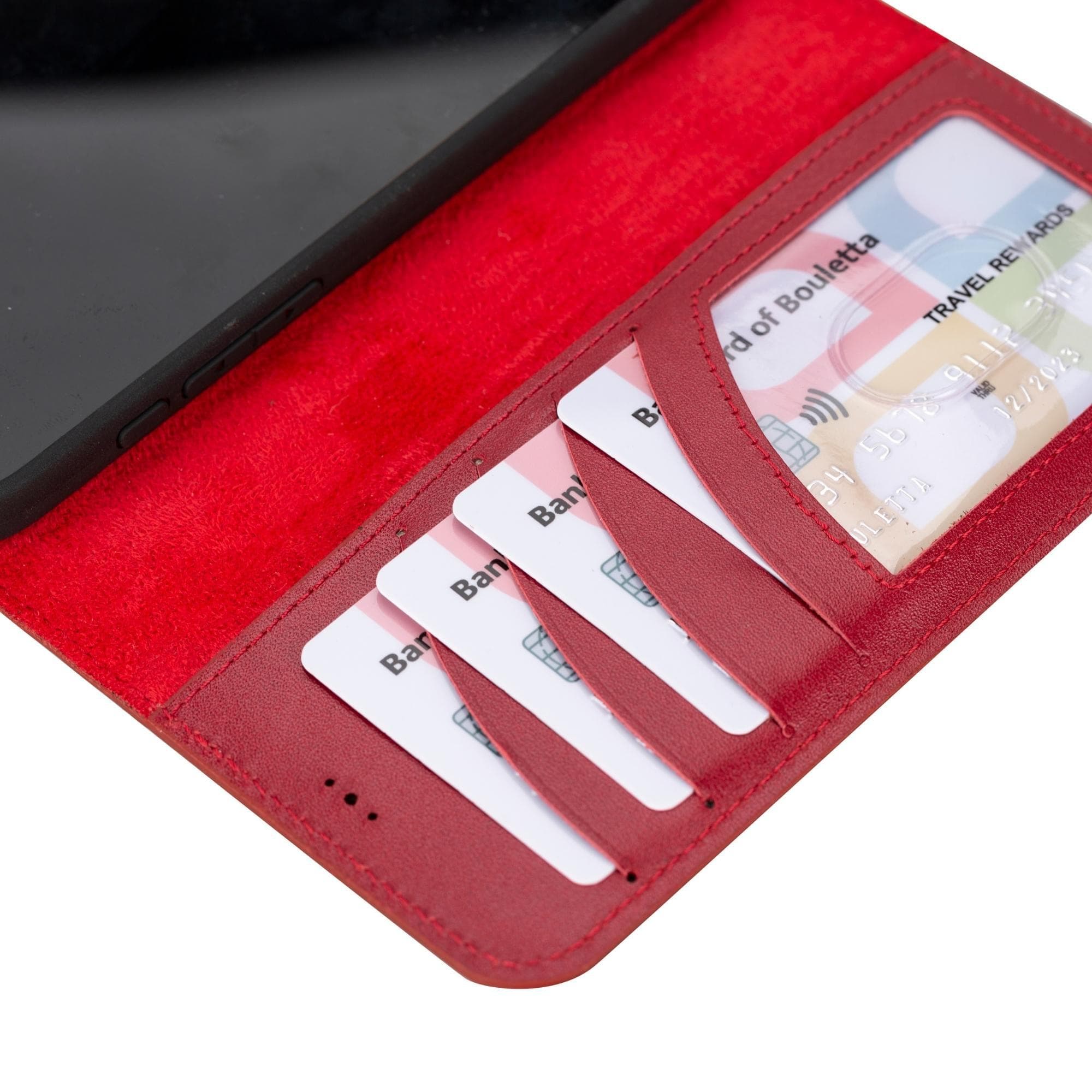 Magic iPhone 15 Detachable Genuine Leather Wallet Case