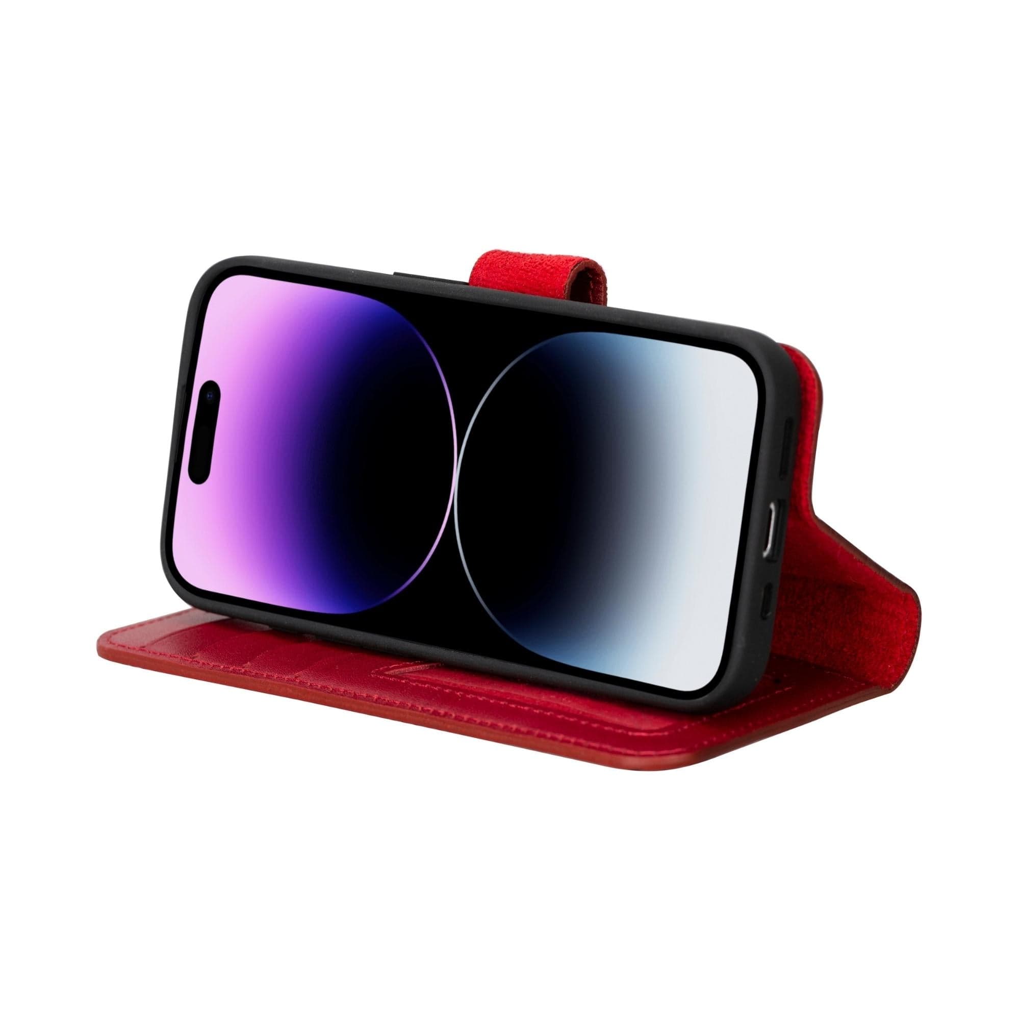 Magic iPhone 15 Pro Detachable Genuine Leather Wallet Case