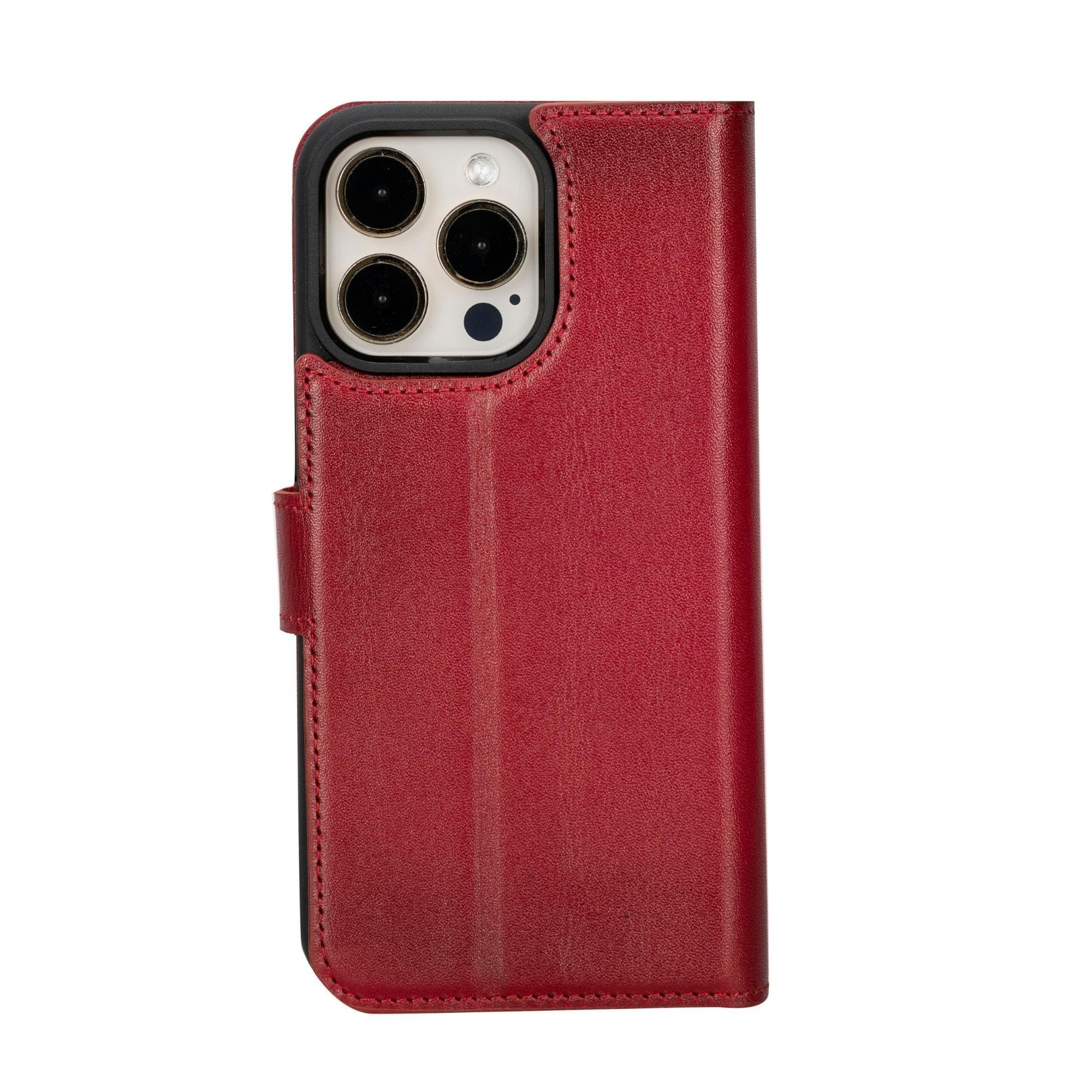 Magic iPhone 15 Detachable Genuine Leather Wallet Case