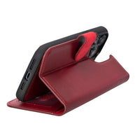 Magic Magnetic Detachable Leather Wallet Case with RFID for iPhone 15 Pro Max (6.7") - RED