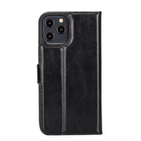 Magic Magnetic Detachable Leather Wallet Case for iPhone 12 Pro Max (6.7") - BLACK - saracleather