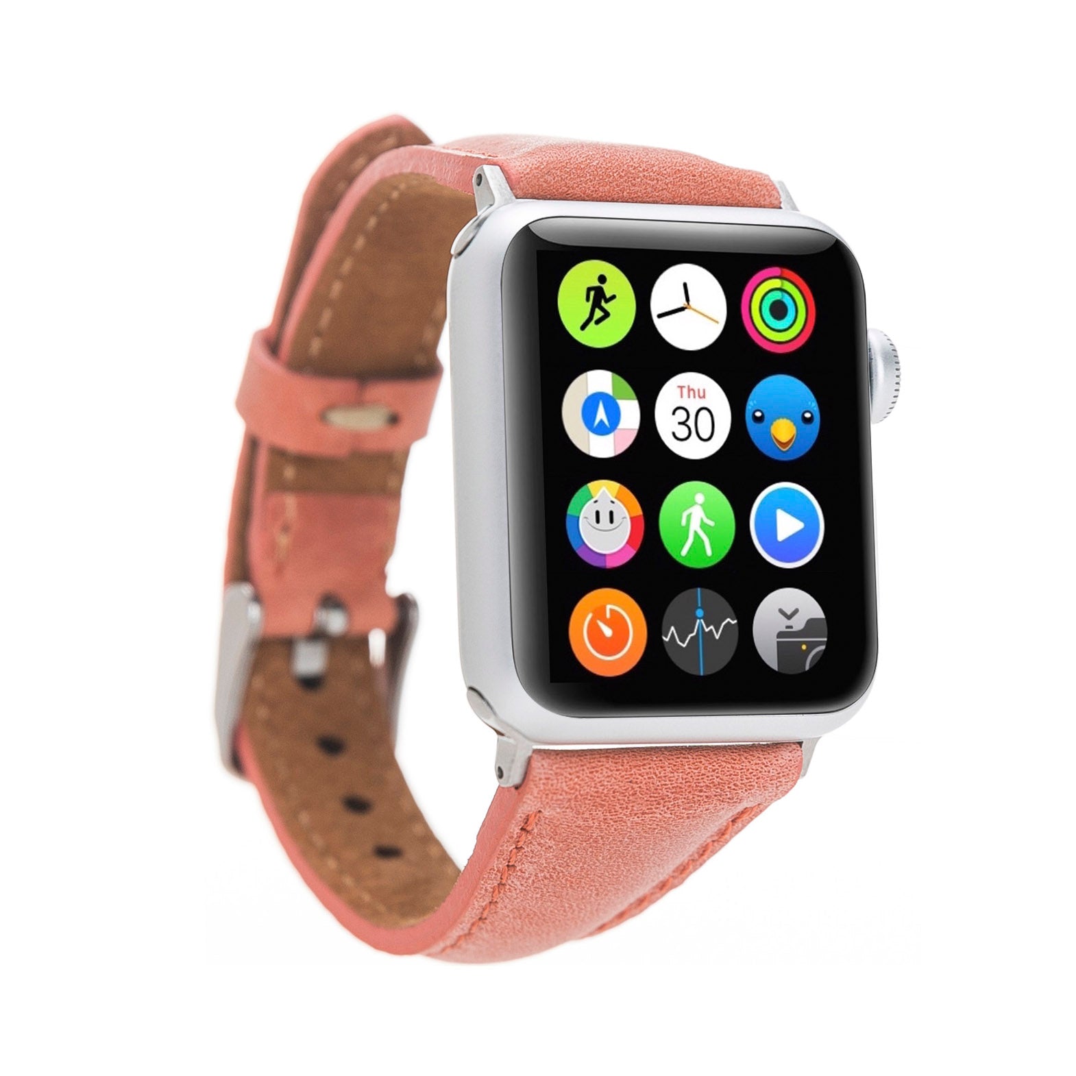 Slim Strap - Full Grain Leather Band for Apple Watch 38mm / 40mm - POMEGRANATE FLOWER - saracleather