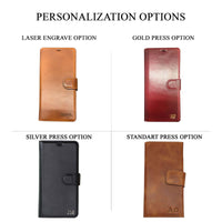Pouch Magnetic Detachable Leather Wallet Case for iPhone 14 Plus (6.7") - TAN