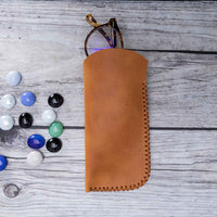 Leather Case For Glasses - TAN - saracleather