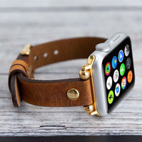 Ferro Strap - Full Grain Leather Band for Apple Watch - TAN - saracleather