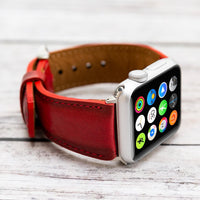Full Grain Leather Band for Apple Watch - EFFECT RED - saracleather