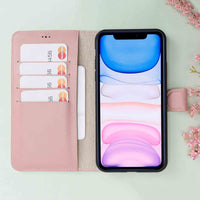 Magic Magnetic Detachable Leather Wallet Case for iPhone 11 (6.1") - PINK - saracleather