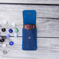 Troy Leather Case for Cigarette - BLUE - saracleather