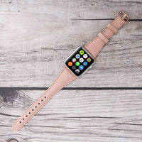 Slim Strap - Full Grain Leather Band for Apple Watch 38mm / 40mm - PINK - saracleather