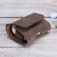 Mai Magnet Leather Case for AirPods Pro - BROWN - saracleather