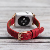 Ferro Strap - Full Grain Leather Band for Apple Watch - RED - saracleather