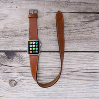Double Tour Strap: Full Grain Leather Band for Apple Watch - TAN - saracleather
