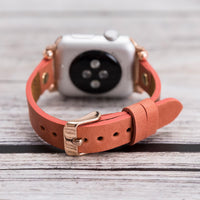 Ferro Strap - Full Grain Leather Band for Apple Watch - POMEGRANATE FLOWER - saracleather