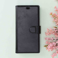 Magic Magnetic Detachable Leather Wallet Case for Samsung Galaxy Note 10 Plus / Note 10 Plus 5G - BLACK - saracleather