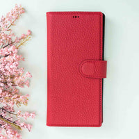Magic Magnetic Detachable Leather Wallet Case for Samsung Galaxy Note 10 Plus / Note 10 Plus 5G - RED - saracleather