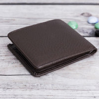 Jeffrey Leather Men's Bifold Wallet - BROWN - saracleather