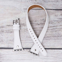 Slim Double Tour Strap: Full Grain Leather Band for Apple Watch 38mm / 40mm - WHITE - saracleather