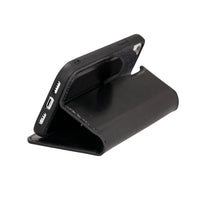 Magic Magnetic Detachable Leather Wallet Case for iPhone 12 Pro (6.1") - BLACK - saracleather