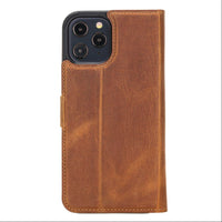 Liluri Magnetic Detachable Leather Wallet Case for iPhone 12 Pro (6.1") - TAN - saracleather