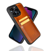 Flex Cover Leather Back Case with Card Holder for iPhone 14 Pro (6.1") - EFFECT TAN