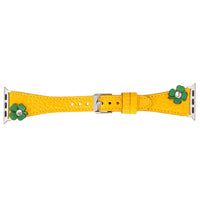 Clover Slim Strap - Full Grain Leather Band for Apple Watch - YELLOW