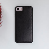 Magic Magnetic Detachable Leather Wallet Case for iPhone SE 2020 / 8 / 7 (4.7") - BLACK - saracleather
