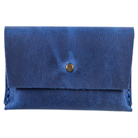 Dione Leather Business Card Holder - BLUE - saracleather