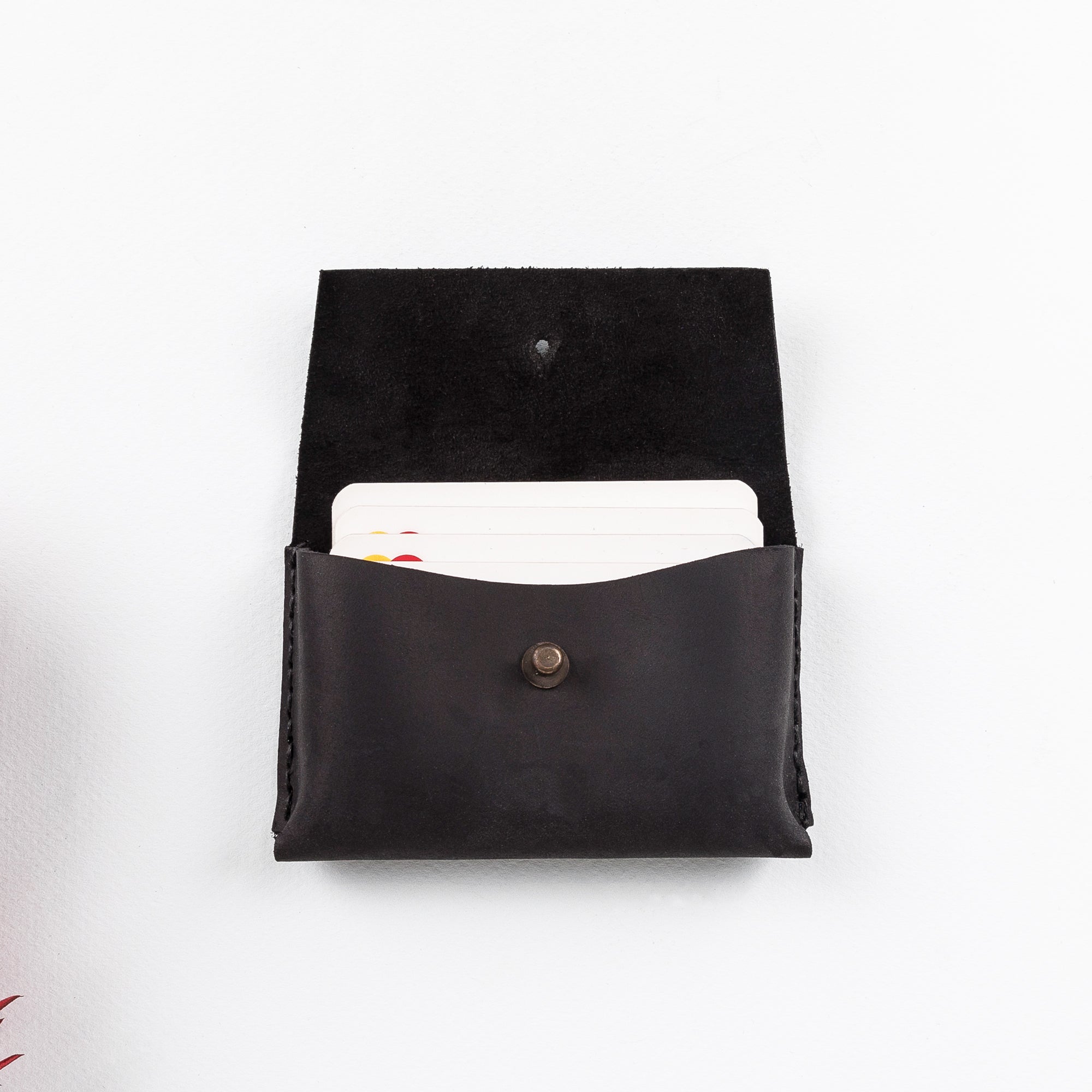 Dione Leather Business Card Holder - BLACK - saracleather