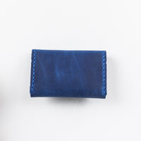 Dione Leather Business Card Holder - BLUE - saracleather