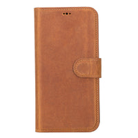 Liluri Magnetic Detachable Leather Wallet Case for iPhone 14 Pro Max (6.7") - TAN