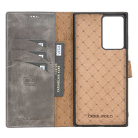 Magic Magnetic Detachable Leather Wallet Case with RFID for Samsung Galaxy Note 20 Ultra 5G (6.9") - GRAY - saracleather