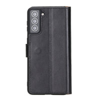 Wallet Folio Leather Case with RFID for Samsung Galaxy S21 5G (6.2") - BLACK - saracleather