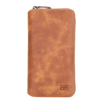 Pouch Magnetic Detachable Leather Wallet Case with RFID for Samsung Galaxy S21 Plus 5G (6.7") - TAN - saracleather
