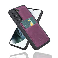 Flex Cover Leather Back Case with Card Holder for Samsung Galaxy S22 (6.1") - PURPLE